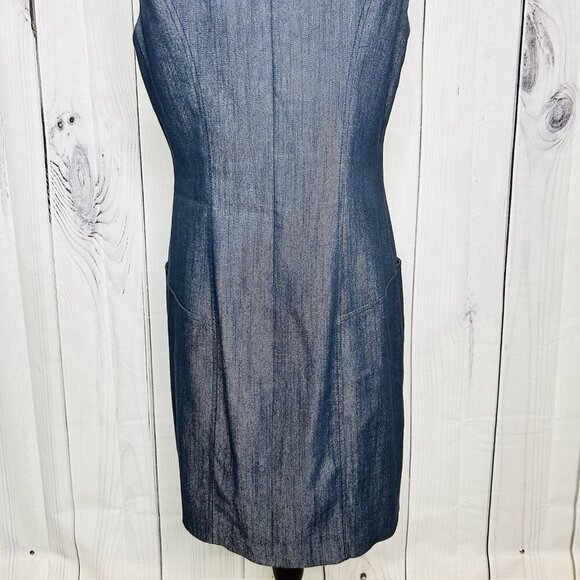 Jessica Simpson Womens Denim Shift Dress Sleeveless Sz 10 Grommet Detail - Picture 11 of 11